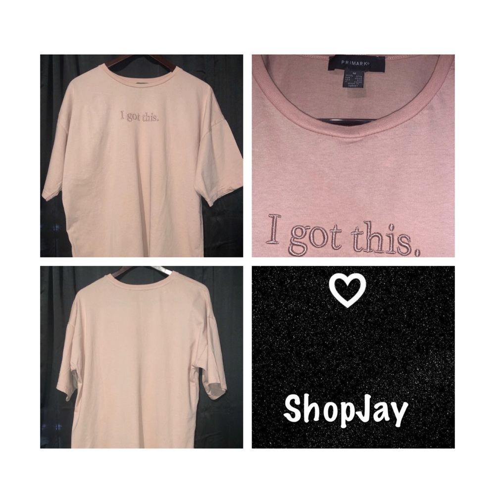 Oversized baby pink embroidered tee!